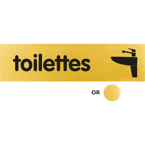 Plaque de porte Toilettes - Classique or 170x45mm - 4491738