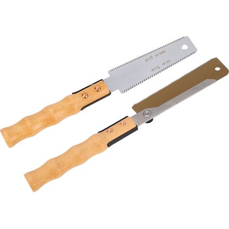 Scie à main à clip doré et scie à dos double de 7 pouces à denture fine pour le travail du bois (1/5)