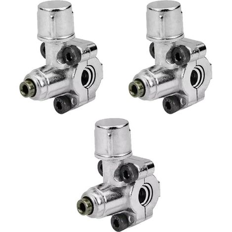 Lot de 3 Vannes de Service Perçage (1/4", 5/16", 3/8") Alu/Acier pour Réfrigérateur et Recharge AC