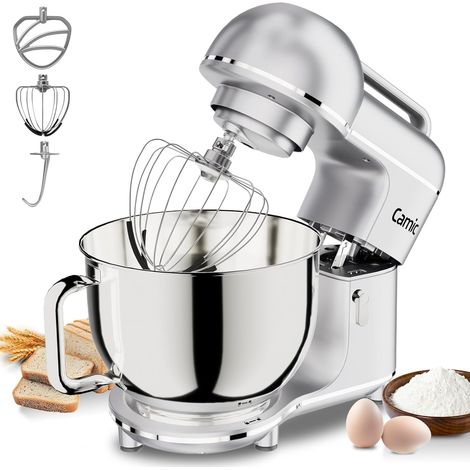 Pastry Mixer with Speed Levels with Carry Handle, Stainless Steel Mixing Bowl, Kneader with Mixer Hook, Dough Hook, Whisk (1/5)