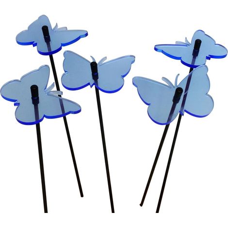 Attrape-Soleil Papillon, décorations de Jardin, 5 piquets décoratifs, 25 cm de Hauteur, Accessoire de Jardinage, Cadeau pour Les jardiniers, Couleur : Bleu Fluorescent