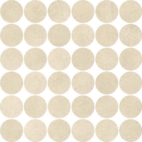 Mosaïque effet Béton Beige Amande 5,2 cm Rond 32x32x0,9 cm Mat Stavira - Sol et mur intérieur (vendu par carton de 0,6144 m²) - RO'MA CARRELAGE