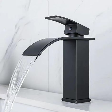 Modern Black Basin Faucet 3/8” – Waterfall Tap, Without Supply Hose (1/5)