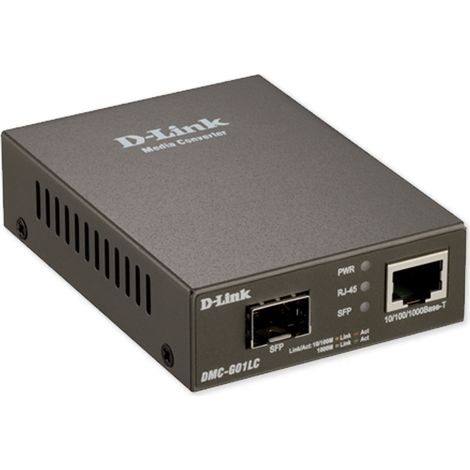 CONVERTIDOR FIBRA D-LINK DMC-G01LC RJ45 GIGA A SFP MEDIA CONVERTERT PARA USAR FIBRA MONOMODO O MULTIMODO