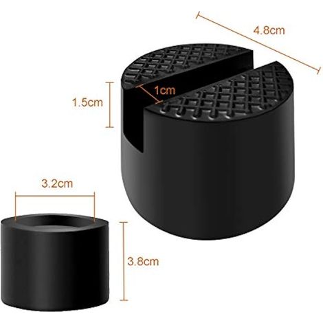 Lot de 2 blocs de caoutchouc amortisseurs pour cric hydraulique de voiture, coussins de levage robustes protégeant le dessous de la carrosserie lors du levage du véhicule. Diamètre : 48 mm, capacité d (1/3)