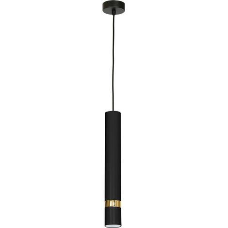 Suspension spot tube noir/or Reno GU10 Ø8cm Luminex