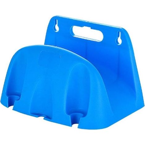 Soporte de pared para manguera de jardín, soporte de plástico para manguera, estante de almacenamiento, marco para enrollar manguera, silla plegable y bicicleta (azul) (1/4)