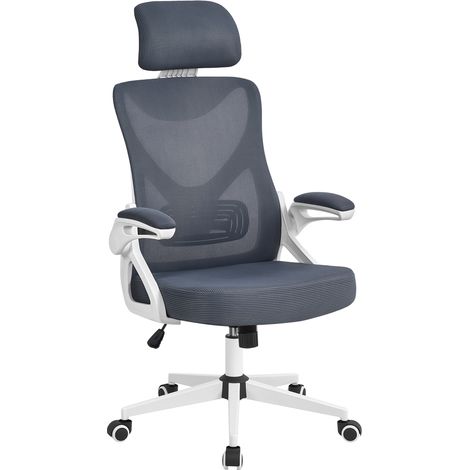 Yaheetech Silla de Oficina Ergonomica Silla Reposabrazo Ajustable Silla Oficina Trabajo con Reposacabeza Silla Giratoria Blanco Negro (1/5)