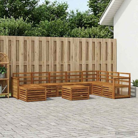 vidaXL Outdoor Sofa Set 9 pcs Natural Solid Acacia Wood (1/5)