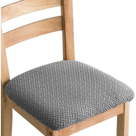 Housse De Chaise - Jacquard Extensible Pour Chaise De Salle À Manger - Gris Clair - Lot De 1