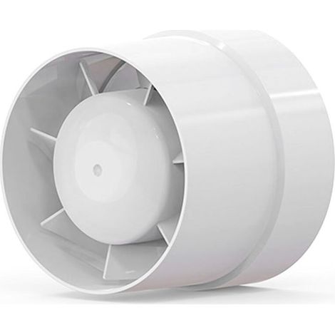 Ventilateur Extracteur d'air, économique 100mm, 12W/130m³, extracteur axial conduit en ligne : salle de bain, cuisine, cave (1/5)