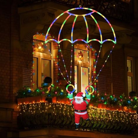 Guirlande lumineuse LED, forme Père Noël, 290 cm, 8 modes, thème Noël, résistante à l'eau.-AquaForge (1/5)