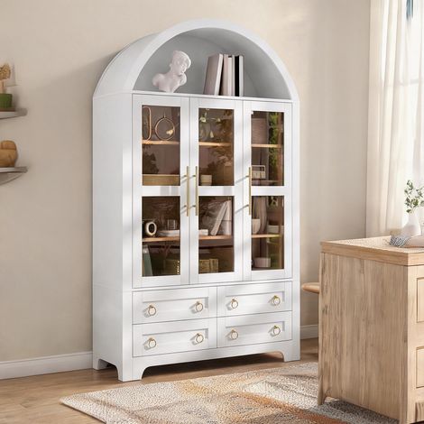 Buffet blanc en panneaux de particules et MDF avec arche 3 (1/5)
