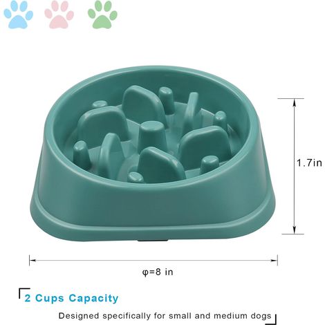 Distributeur de croquettes à vitesse lente pour petits chiens - Antidérapant, anti-ballonnement, anti-étouffement (1/5)