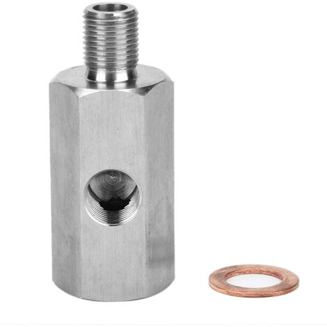 Adattatore per manometro pressione olio da 1/8 di pollice NPT femmina a BSPP maschio e raccordo a T -Crezuo