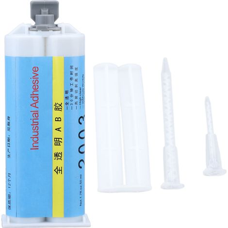 Colle époxy transparente résistant aux intempéries, adhésif haute viscosité pour métal, verre, bois, 50 ml. (1/5)
