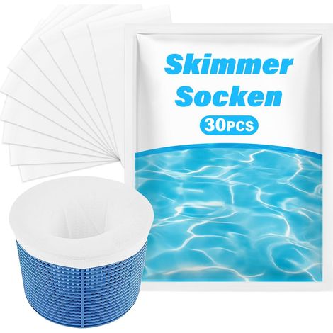 Chaussette Skimmer Piscine 30 Pièces Chaussettes de Skimmer Filtre Skimmer Piscine Réutilisable Chaussette Filtre Piscine pour Eliminer Efficacement la Saleté Feuilles et Impuretés (1/5)
