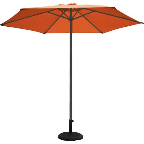 Parasol Octogonal de Aluminio Habitex ø300x300 cm con Mástil ø48 mm Polea y Estructura de 6 Varillas Antracita y Terracota (1/3)