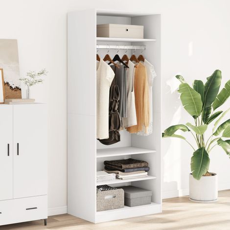 Kleiderschrank weiß 80x50x200 cm aus Spanplatte