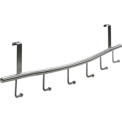 Hettich Türgarderobe 6 Haken 59,5 x 17,0 x 9,0 cm silber Hakenleiste