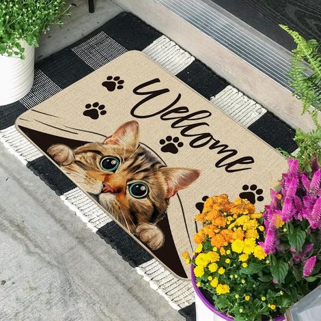 Paillasson Welcome - Décoration saisonnière - pour intérieur et extérieur - 40 x 60 cm (1/5)