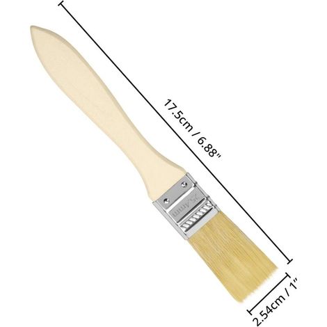 Pinceau de Peinture 2,54 cm (Lot de 36) - Pinceaux Plats avec Manche en Bois - Pinceaux Professionnels Parfaits pour la Peinture Murale, le Vernis, les Colles et Bricolage
