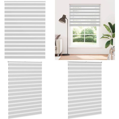 vidaXL Zebrarollo Hellgrau 160x200 cm Stoffbreite 155,9 cm Polyester (1/5)