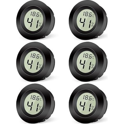 Thermomètre Hygrometre Interieur Digital LCD Thermometre Hygrometre Numérique 6 Pièces Humidité Appareil de Mesure de l'humidité pour Bureau Cuisine Serre (1/5)