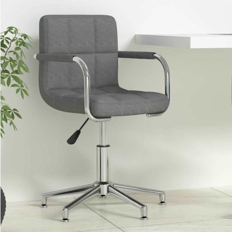 vidaXL Silla de oficina giratoria tela gris oscuro (1/5)