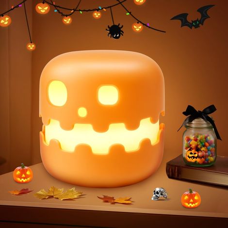 CCYKXAHalloween Citrouille Lumineuse,HalloweenDecoration Lumineuse Lanterne,LED Pumpkin Light Citrouille Lumineuse pour Intérieur Décoration Halloween Party (1/5)