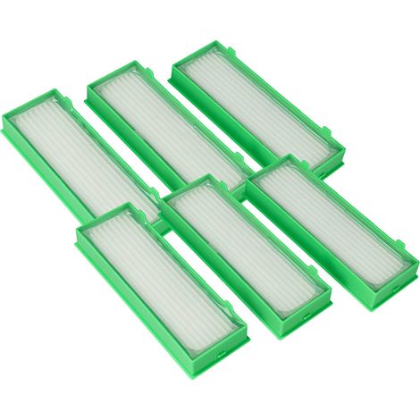 vhbw 6x filtro compatibile con Vorwerk folletto VR300, VR-300, VR-200, VR200 aspirapolvere - filtro HEPA bianco / verde (1/4)