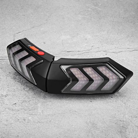 Feu LED de sécurité pour casque moto sans fil, clignotant et signal de freinage (1/5)