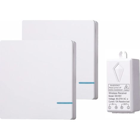 Wireless Lighting Switch and Receiver Kit - Up to 100 Feet Range and IP54 Waterproof, Ideal for LED Bulb Lamps (1/5)