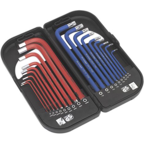 Sealey AK7176 Premier Long Anti-Slip TRX-Star & Ball-End Hex Key Set 18pc