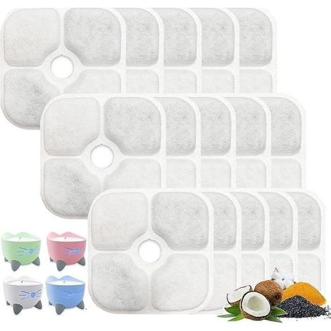 Filtre pour fontaine à eau - Generic - Pixie - 15PCS - Compatible Catit - Trois couches de filtration (1/4)