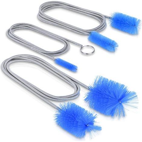 Set of 3 unclogging brushes for cleaning stainless steel pipes and kitchen sinks. (1/5)