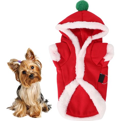 Vêtements mignons en coton pour animaux de compagnie, Costume de noël, sweat à capuche pour chien et chat, garde au chaud. (1/5)