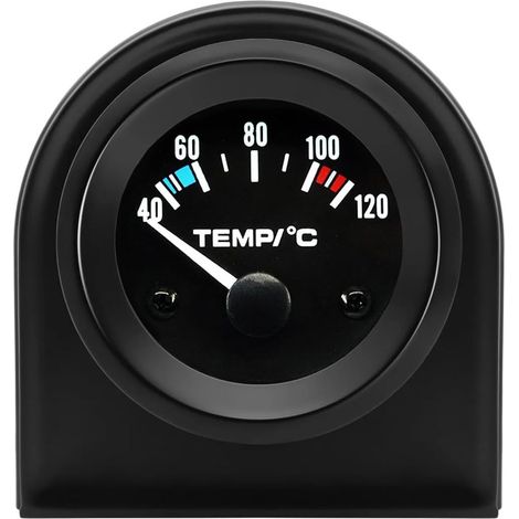 Jauge de Température d'Eau pour Voiture 52mm Température l'eau Manometre Avec Capteur 12V Blanc Lumière Aiguille Thermomètre Temp Jauge Eau Compteur 40 à 120 Celsius (1/5)
