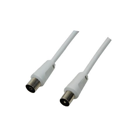 LogiLink CA1061 cable coaxial 2,5 m Coaxial Plug Coaxial jack Blanco