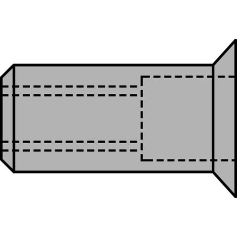 Ecrous à sertir en aveugle alu tête fraisée M 4 x 6 x 12 UE 500 (1/4)