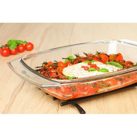 Plat à gratin verre borosilicate 4.4 L avec couvercle (1/3)