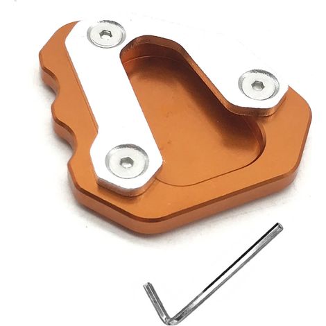 (Orange) Compatible avec la moto KTM 1290 Super Duke GT 2013-2018 : extension de béquille latérale en aluminium CNC, plaque de support élargie, maxpower (1/4)