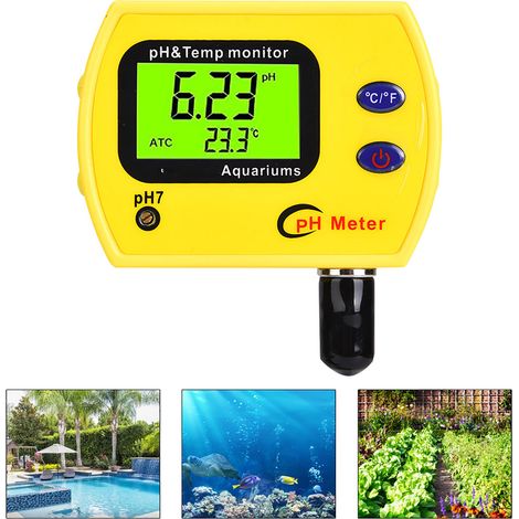 Testeur de température et de pH portable 2 en 1 de haute précision, analyseur de qualité de l'eau, moniteur, prise UE 220 V (1/5)