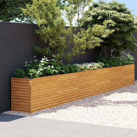 Jardinière surélevée-Pot de fleur-Bac à fleurs 578 x 50 x 69 cm Acier Corten (1/5)