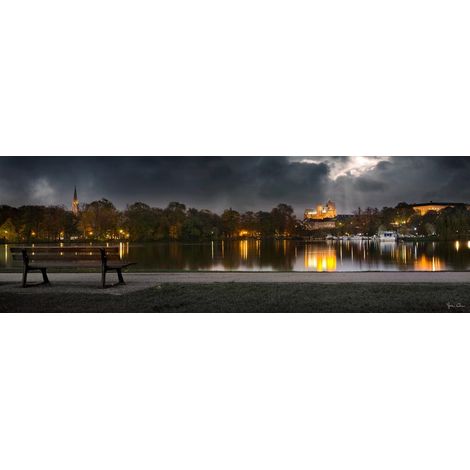 Tableau sur toile panorama plan d'eau Metz 30x97 cm - Impression sur Toile Murale Décorative - Image imprimée en HD sur Toile - Toile sur Châssis en Bois FSC - Fabriqué en France (1/5)