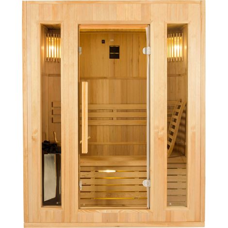 Sauna Finlandese ad Infrarossi 3 Posti 153x110 cm H190 in Legno di Abete Zen 3 (1/5)