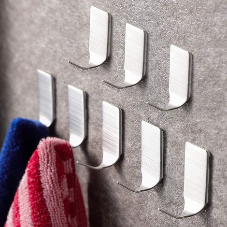 8er-Pack Klebehaken/Handtuchhaken – Robuste Wandhaken aus Edelstahl, Klebehaken für Küche, Bad, Büro