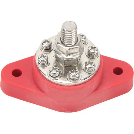 Bornier de distribution à 8 bornes M10 pour batterie de voitures, camping-cars, bateaux et camions (12 V/48 V). (1/5)
