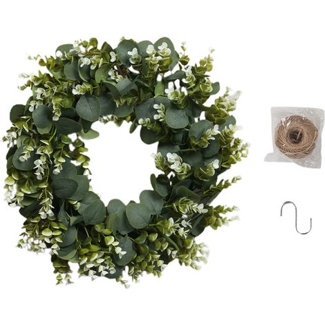 Künstlicher Eukalyptusblattkranz, Osterdekoration zum Aufhängen an Türen und Fenstern. (1/2)