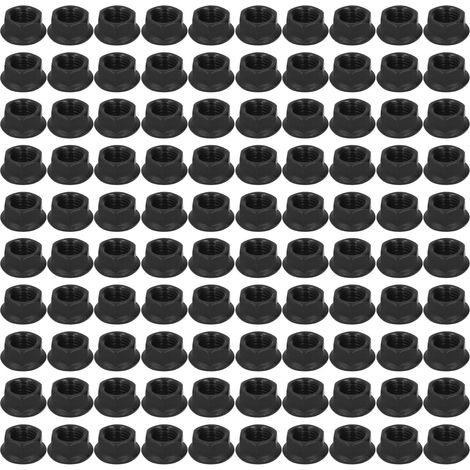 100 écrous hexagonaux M10x1.25 acier carbone, noir, pour générateur (1/5)